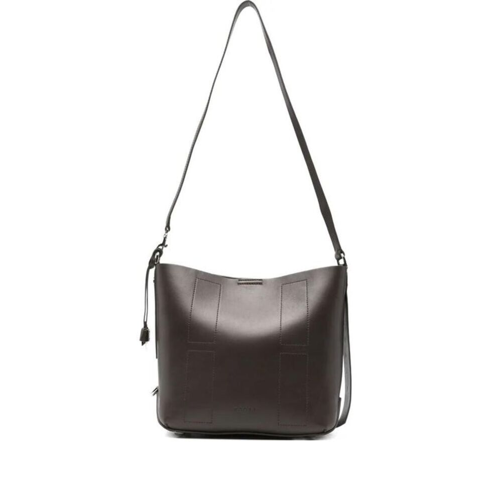 HOGAN Leather Hobo Bag Women BROWN Handbags